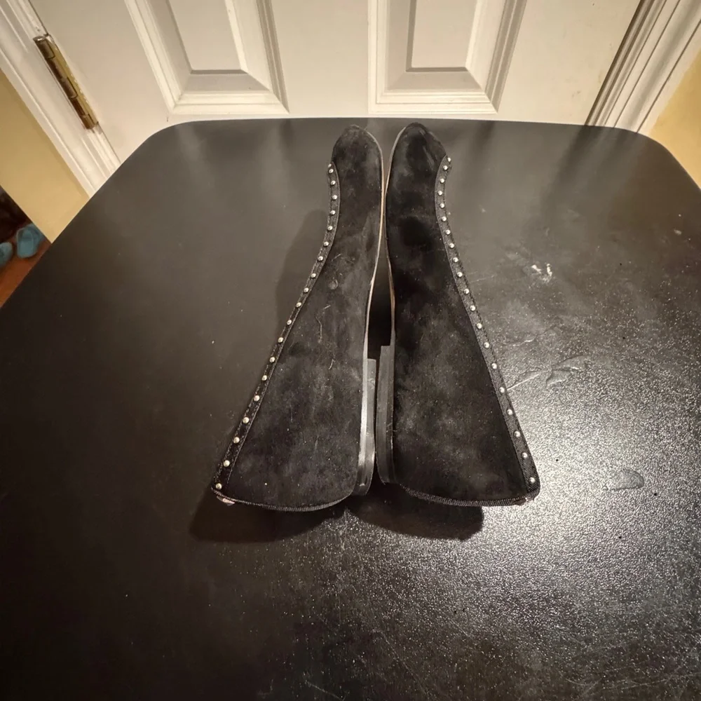 Sam Edelman Black Suede Flats with Stud Accents size 8.5